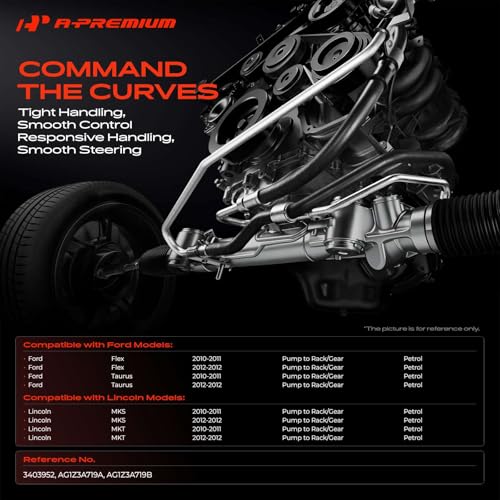 A-Premium Power Steering Pressure Hose Line Assembly, Pump to Rack/Gear