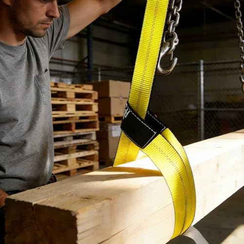 Lift Sling Straps,2" x 6.6FT, 13,000 LBS, Heavy Duty Flat Eye Lift Sling - size: 6.6ft