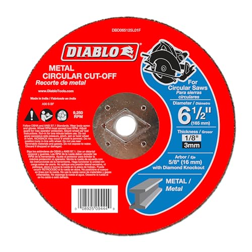 Diablo Metal Cut-Off Disc - 6-1/2" Diameter, 5/8" DKO Arbor, 1 Hub Type