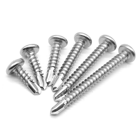 #8 x 1-3/4" (100 Pack) Stainless Steel Pan Head Self Tapping Screws Phillips Head Self Drilling Screws Sheet Metal Screws, 410 Stainless Steel - size: #8 x 1-3/4''