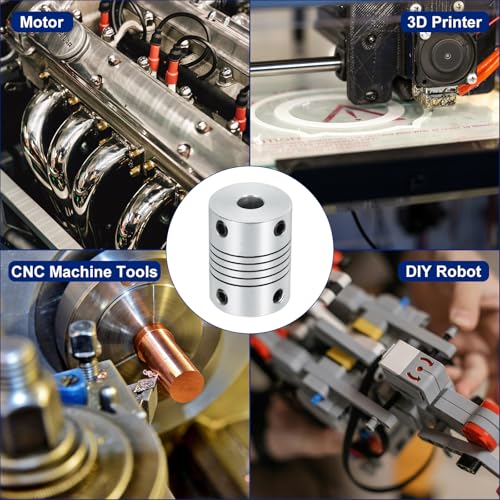 uxcell 2Pcs 4mm to 6mm Aluminum Alloy Shaft Coupling L25xD19 Flexible Coupler Beam for 3D Printer CNC Machine DIY Encoders and Motors Shaft,Silver - size: 4mm to 6mm