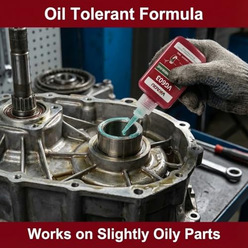 VG603 Retaining Compound, High Strength & Oil Tolerant Anaerobic Adhesive for Bearings, Shafts, and Cylindrical Assemblies, Gap Filling up to 0.005", Green, 1.69 Fl OZ - size: VG603, style: 1 Pack