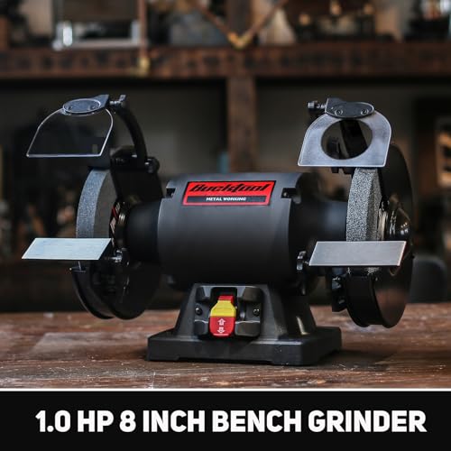 BUCKTOOL 8" 1HP High Speed Bench Grinder,High Precision Wobble Free Wheel - size: 8" High Speed Pro