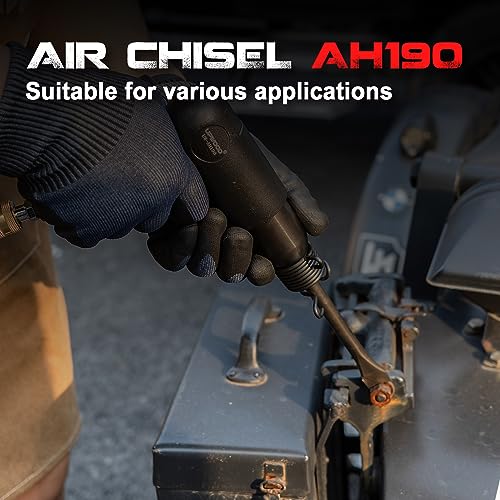UW-AH190 Medium Barrel Air Hammer Kit with Quick Change Retainer and 4 Chisels, 2-5/8 Inch Stroke, 3500 BPM, Lightweight - style: UW-AH190 Medium Barrel