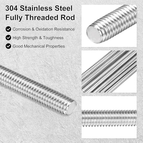 M METERXITY 5Pcs Fully Threaded Rod M6x100mm Right Hand Thread Bar Studs - size: M6x100mm