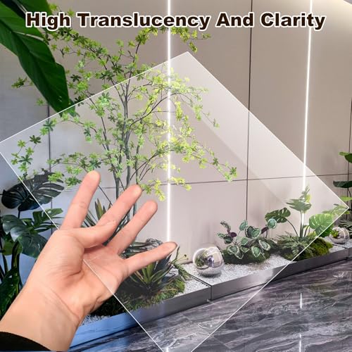 Clear Flexible Plastic Sheets, Set of 10 PET Sheets 12"×12"×0.02"