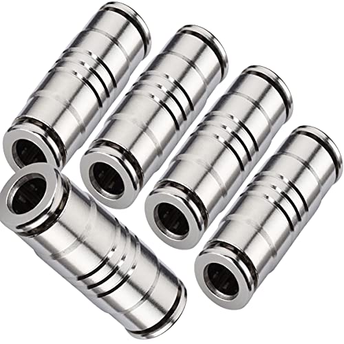 Utah Pneumatic 1/4" OD Push to Connect Brass Straight Union Fitting(5 Pack)