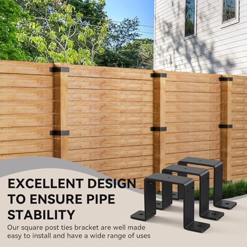 3 Pack 4x4 Post Brackets, Heavy Duty Steel Strap Post Ties - color: 4"x4" - 3 Pack