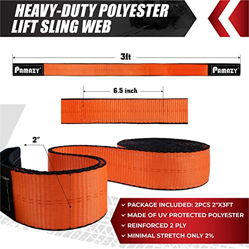 2”x3’ Sturdy Lift Sling Straps, 18800lbs Heavy Duty Lifting Web Sling—2 PCS - size: 2 Pack 2”x3FT