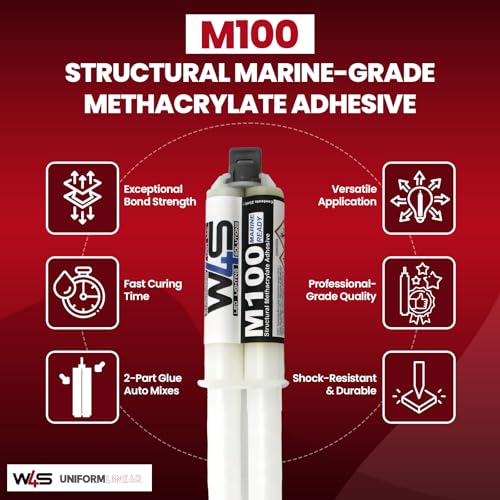 Wired4Signs MMA Adhesive 5 Pack 25ml Heavy Duty Methacrylate Glue for Metal Plastic PVC Fast Curing High Strength Industrial Marine Sign Bonding Repair Applications - size: M100 (125ml 5-Pack)