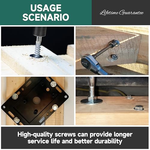 (10Sets) 3/8" x 3-1/2" Hex Head Lag Bolts, Heavy Duty Lag Screws with Washers, 304 Stainless Steel, 3/8 Bolt for Wood, Partial Thread, Black Oxide - size: 3/8" x 3-1/2"