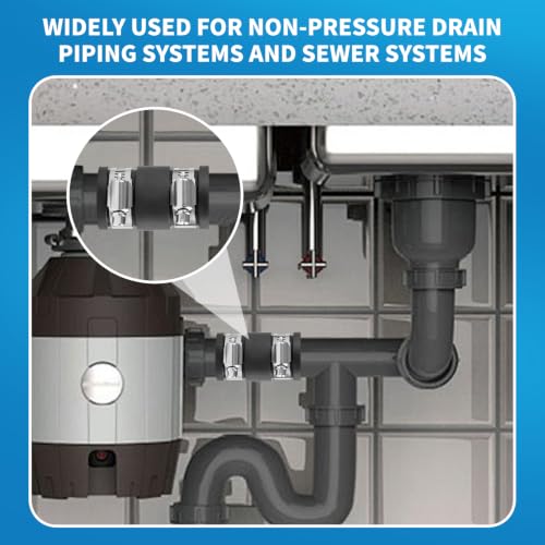 2 Pcs 3/4 IN Flexible PVC Pipe Coupling with Stainless Steel Clamps Fit 3/4 IN Nominal Pipes, Couplers for Plastic and Copper Pipe Plumbing Connections, Drain Repair, Dust Hose - size: 3/4 in