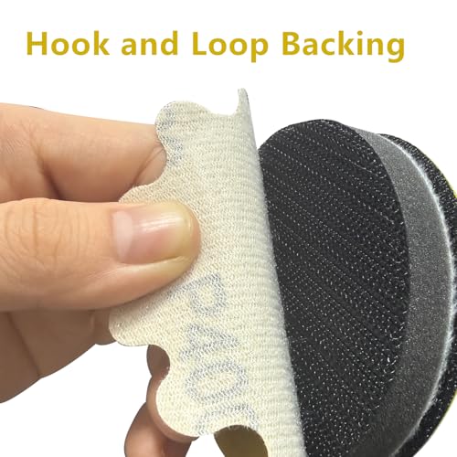 90PCS 2 Inch Sanding Discs, Wet Dry Hook and Loop Flex Edge Sand Paper, Wavy Sandpaper Assortment Grit 60 80 120 150 240 320 400 600 800, Sand Paper for Drill, Bowl Sanders