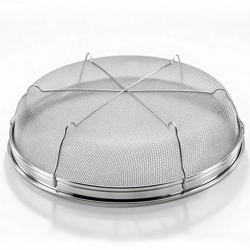 Fine Mesh Strainer for Kitchen, Stainless Steel Colander Bowl for Pasta, Rice, Fruit, Metal Net Baskets with Resting Base - Strain, Drain, Rinse (Diameter 8.67 inch) - color: Flat Shape, size: 8.67 inch