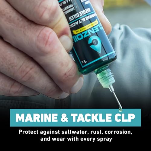 CLENZOIL Marine & Tackle - Fishing Gear Oil Lubricant - for Fish Care Reels, Boat Motors, Downriggers & More - Easily Oils Applicator - size: 2 x 1 oz Needle Oiler