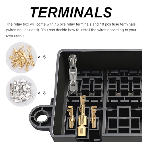 12V 9 Way Fuse Relay Box, 3 Relays and 9 ATC/ATO Blade Fuse Slots, Compatible with 4-Pin 5-Pin 40Amp Relay, for Cars Truck Marine Boat Jeep - size: 3Relays 9Fuses slots, style: Box