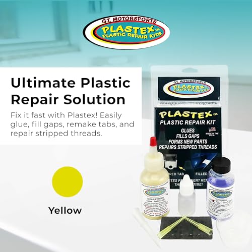Plastex Plastic Repair Kits - Easily Glue, Repair or Remake Broken Plastic, Fiberglass, Wood & More! (Standard Yellow Kit) - color: Yellow, size: 30 grams