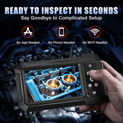 Endoscope Camera with Light, 1080P HD Borescope with 4.3" IPS Screen