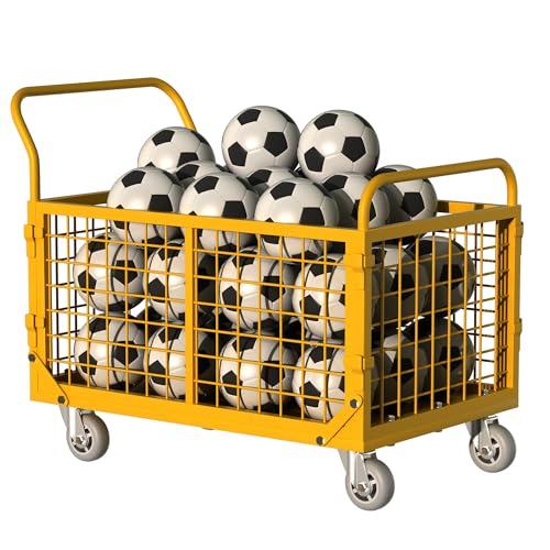 YOHKOH 5-in-1 Heavy-Duty Folding Platform Truck Cart with Removable Cage - 1800lbs Load, Mesh Panel Utility Dolly/Flatbed/U-Boat/Dolly, Commercial Grade Hand Truck (Yellow) - color: Yellow, size: 5-in-1 Cart