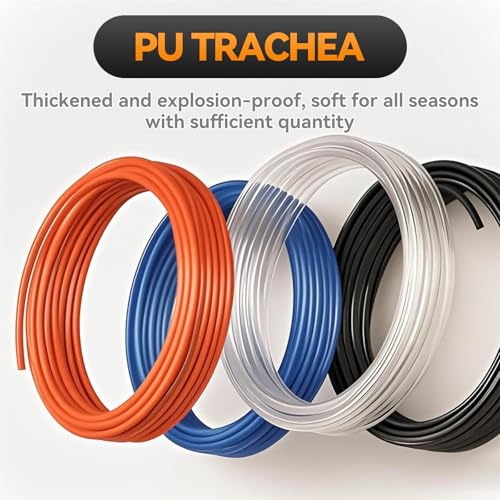 PNEUMATIC Black 4mm or 5/32 inch OD 2.5mm ID Polyurethane PU Air Hose Pipe Tube 30 Meter 98.4ft - color: Black, size: 4x2.5mm/98.4FT/30M