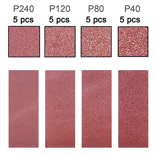 20 PCS 3 inch x 24 inch Abrasive Sanding Belts - 5 Each of 40 80 120 240 Grit Aluminum Oxide Sanding Belts For Belt sander (3 x 24 inch) - size: 3 x 24 inch