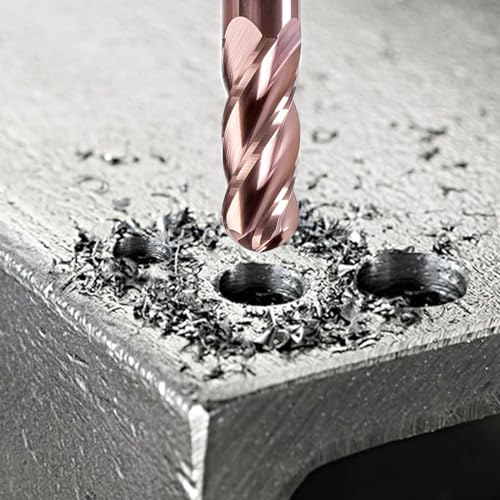 NZ 1/8" 4-Flute Ball Nose End Mill TiSiN Coated Carbide CNC Router Bits for Machining Stainless Steel, Alloy Steel and Titanium Alloy, 5-Pack - size: 1/8 inch