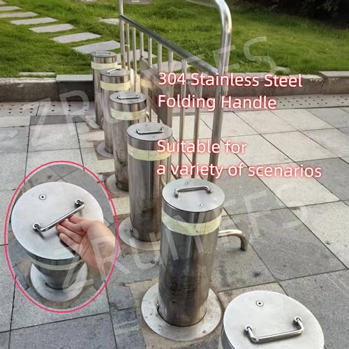 304 Stainless Steel Folding Handle, 90 Degree Solid Rotating Handle, Cabinet and Tool Box Spring armrest (Hole Centers: 7in(180mm)) - size: Hole Centers: 7in(180mm)