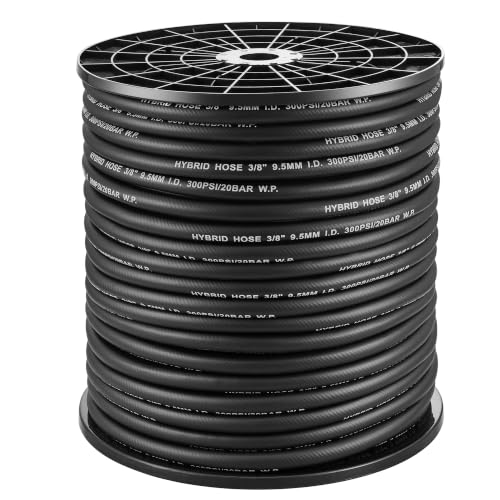 3/8" Hybrid Air Hose 250ft,1/4"MNPT Fittings,Heavy Duty Air Compressor Hose,Non-Kinking, Lightweight, Flexible In Extreme Cold Weather, Abrasion Resistant,300 PSI(No Fittings) - size: 250FT