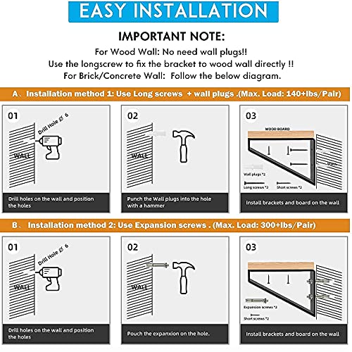 2 PCS Heavy Duty Shelf Brackets,8" Metal Wall Steel Triangle Bracket - size: 2 PCS