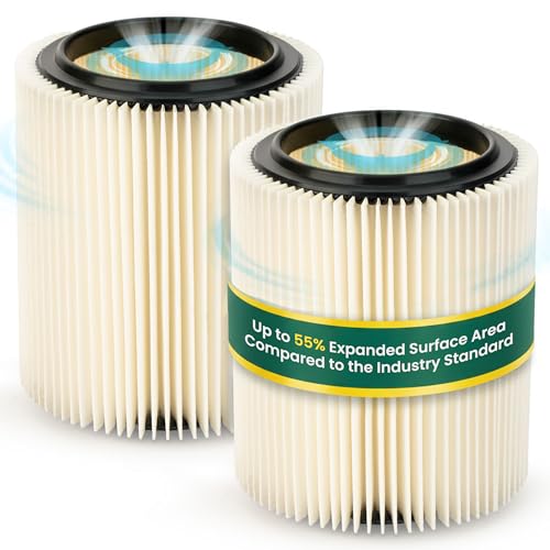 Replacement Filter for Craftsman and Ridgid Shop Vacs Part #s 9-17816, 9-17912 & Part #s VF4000, VF5000, 4 Pack, Deluxe Fine Particle Filter - size: 4-Pack, style: Fine Particle