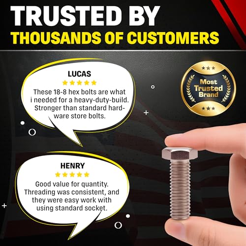 Chenango Supply 1/4-20 x 1/2" Stainless Hex Head Bolts - size: 1/4" X 1/2"
