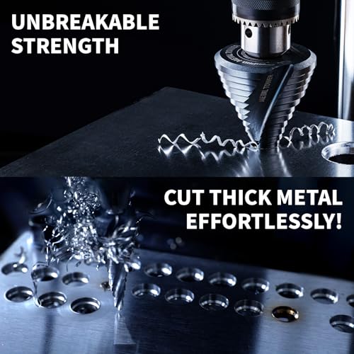 GRENPRO M35 Cobalt Step Drill Bit, 1/8"-1/2", TiAlN, 1/4" Hex Shank - size: 1/8"-1/2"