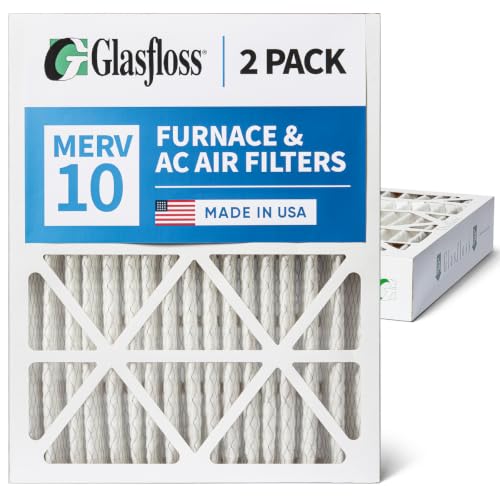 Glasfloss 20x24x4 MERV 10 Pleated AC Furnace Air Filters. 2-Pack