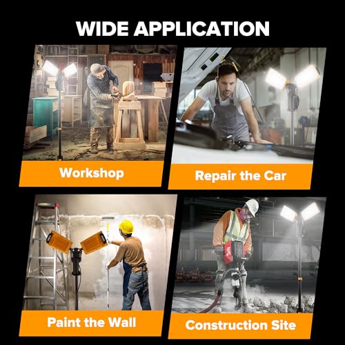 LUTEC Upgraded 5000K 15000 LM 105 W LED Work Light with Telescoping Tripod - color: Pro-15000LM