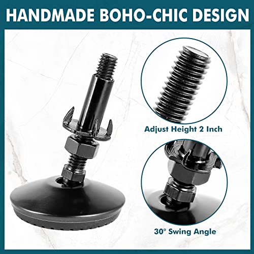 M8 Swivel Leveling Feet with 2" Thread Length - Black, 8 Set - color: Black, size: M8 x 50mm