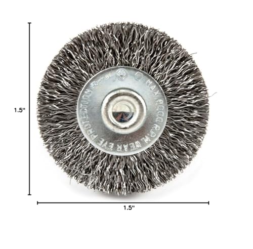 Forney 72726 Wire Wheel Brush, Fine Crimped with 1/4-Inch Hex Shank, 1-1/2-Inch-by-.008-Inch - size: 1 Count (Pack of 1)
