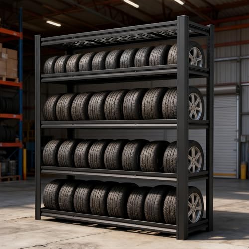 Heavy Duty Garage Shelving, Storage Shelves, 5000LBS Capacity, Adjustable Metal Shelving Unit, 84" H x 62" W x 24" D, for Basement, Warehouse - size: 5T 82*62*24