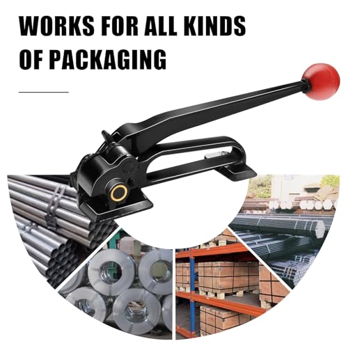 Heavy Duty Banding Strapping Tensioner Manual Packaging Tools Windlass for 1/2"-3/4" Width Metal Steel Strapping Coil - color: Steel Strapping, size: 1/2-3/4in