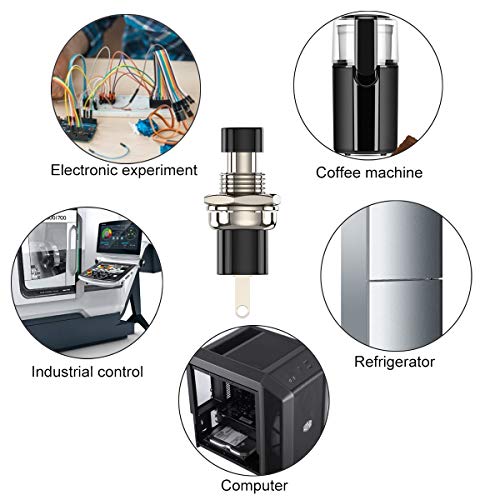 Momentary Push Button Switch, 1A 250VAC SPST Mini Pushbutton Switches Normally Open(NO) Black Cap - 10pcs - color: black, size: NO-10