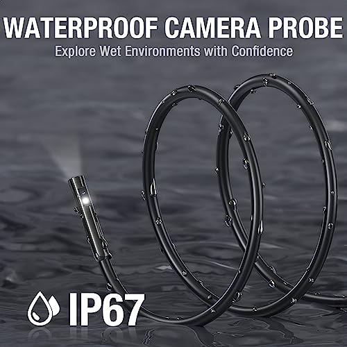Dual Lens Endoscope with Light, Teslong MS450 Automotive Mechanic Borescope - size: 16.5FT