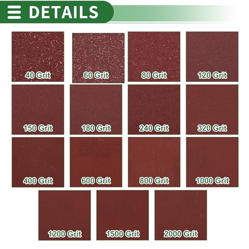 50 Pcs Rectangle Sandpaper 8 Hole 40 Grit Hook and Loop Sanding Sheets Universal for Automotive Refinishing Woodworking 115x110mm Aluminum Oxide Red - size: 40 Grit