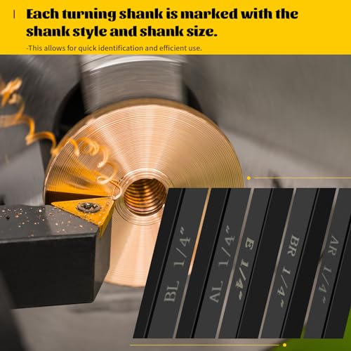 Metal Lathe Cutting Tools,5pcs 1/4" Shank - size: 1/4"