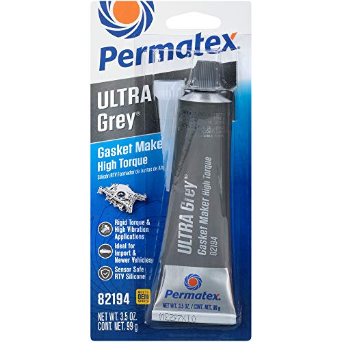 Permatex 82194 Ultra Grey Rigid High-Torque RTV Silicone Gasket Maker, 3.5 oz. & 81950 Ultra Slick Engine Assembly Lube, 4 oz. , Red
