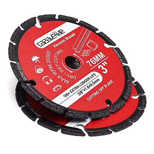 Casaverde 2 Pack 3" Metal Cutting Diamond Blade with 3/8" Arbor - size: ☉76mm( 3")-01-2pcs