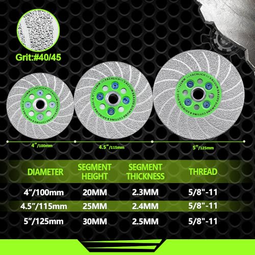 4-1/2 Inch Tile Saw Blade - Diamond Grinding Disc Cutting Disc Wheel for Cutting Grinding Marble Granite Concrete Porcelain Ceramic Tile,5/8-Inch-11 Arbor - size: 4.5"/115mm