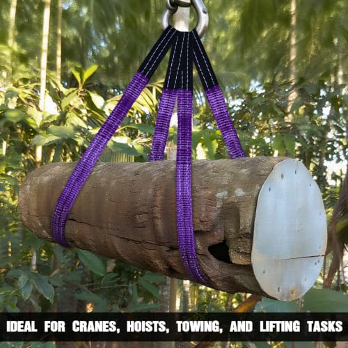 2 Pack 1" x3.3Ft Lifting Sling Straps, 2-Ply Heavy Duty Polyester Web Sling