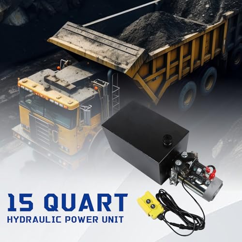 15 Quart Hydraulic Power Unit Electric Hydraulic Pump 12V DC Double Acting - size: 15 Quart