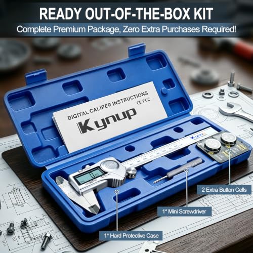 Kynup Digital Caliper, Caliper Measuring Tool, Stainless Steel Micrometer - color: Silver, size: 150mm