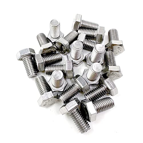 M8 Hex Bolt, M8-1.25 x 16mm Hex Head Screw Bolts, 304 Stainless Steel, Fully Threaded, Plain Finish, Hex Tap Bolts 20Pcs (M8x16mm) - size: M8x16mm