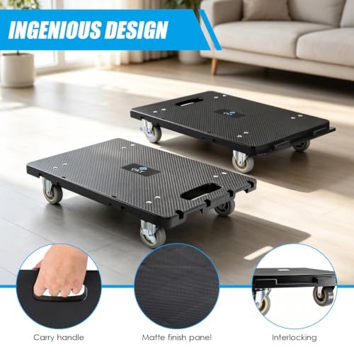 Furniture Dolly 2 Pack Add-On, Connectable Moving Dolly with Wheels